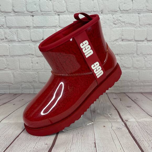 Ugg Classic Samba Red Mini Clear Waterproof Boots Women’s Size 6 (S/N 1112386K) - Picture 3 of 10